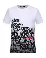 new dsquared herren t-shirt col round top white